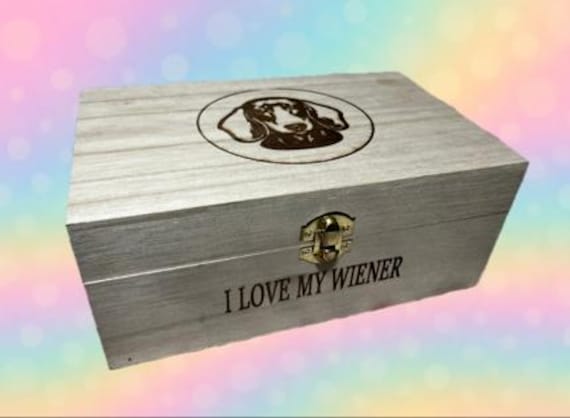 Engraved Dachshund wooden gift box