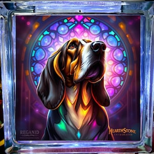 dog lovers Basset Hound Glass light