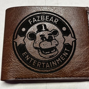 Carteira Fazbear de couro gravado FNF