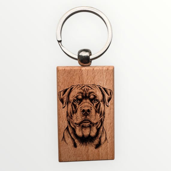 Rottweiler Dog laser engraved Keychain 2.16 inches