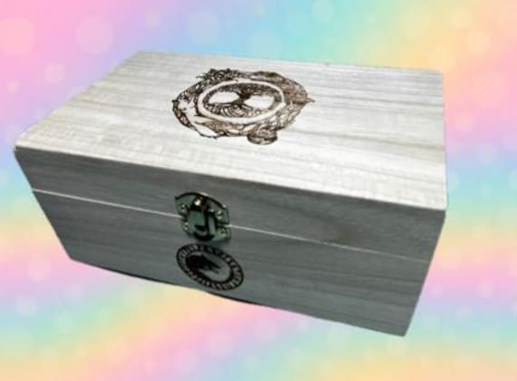 Viking skoll and Hati norse wooden gift box