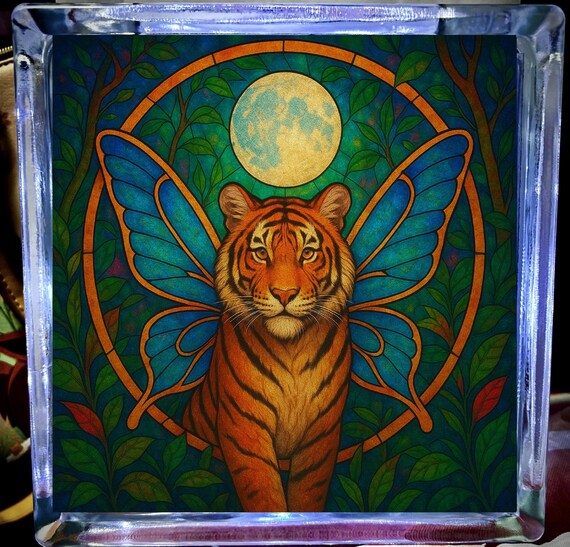 fairy tiger enchanted Glass light