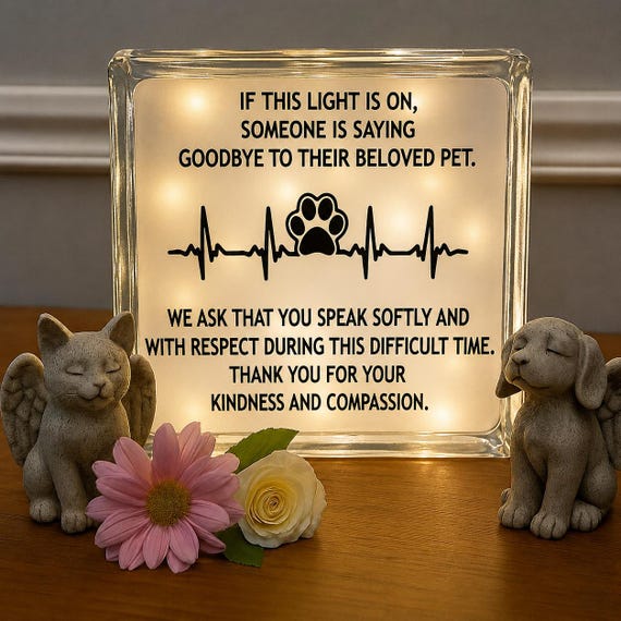Pet Memorial Light – 7x7 Glass Block Remembrance Keepsake