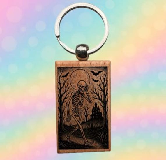 Skeleton no bones about it laser engraved Keychain 2.16 inches
