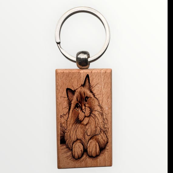 Ragdoll cat laser engraved Keychain 2.16 inches