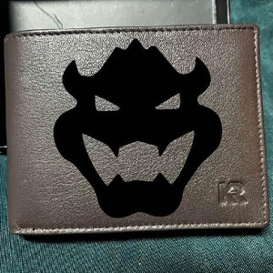Engraved leather gamer bowser wallet