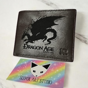 Carteira DO Dragon em couro gravado