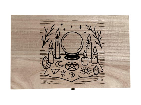 Season Of The Witch themed laser engraved 8.5 inch box
