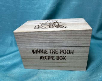 Pooh bear wooden recipe gift box