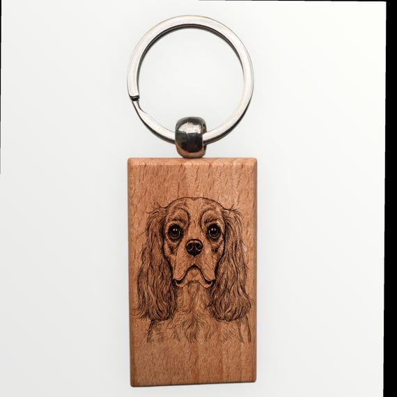 Charles King Spaniel Dog laser engraved Keychain 2.16 inches