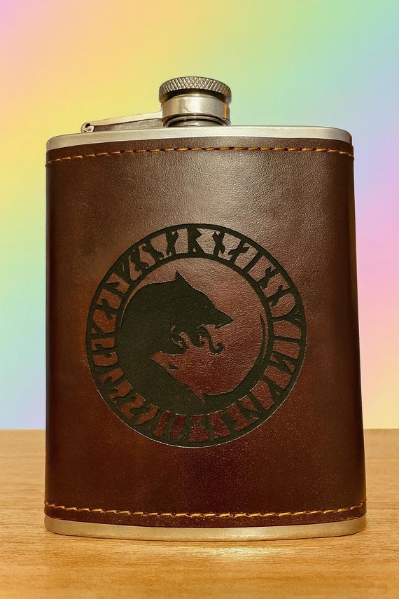 Viking Norse Fenrir flask 8 oz