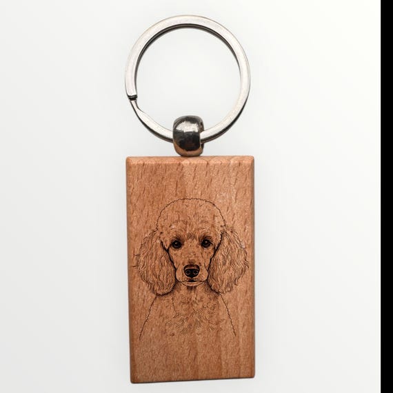 Poodle Dog laser engraved Keychain 2.16 inches