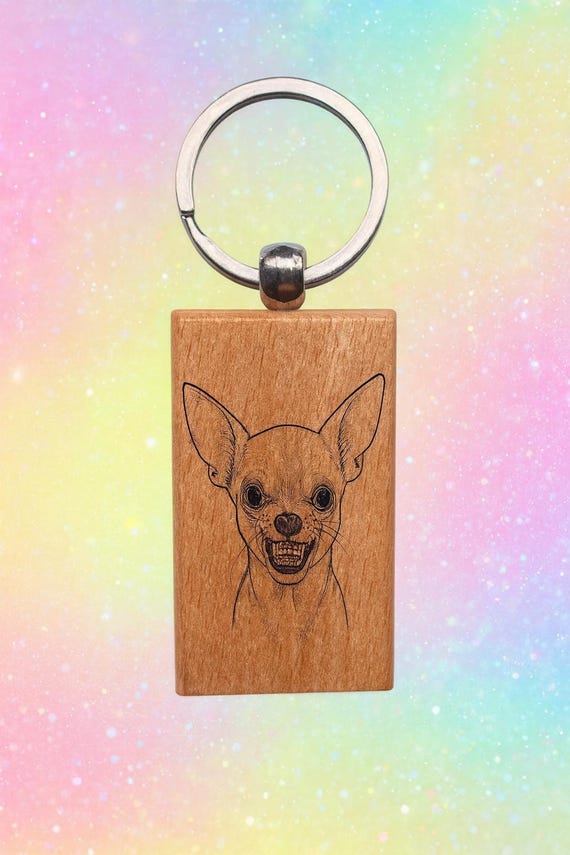 Chihuahua Dog laser engraved Keychain 2.16 inches