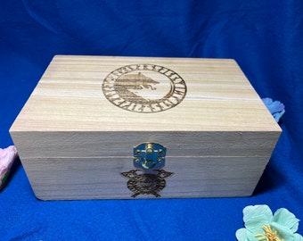 Norse Hati and Skoll wolf wooden gift box