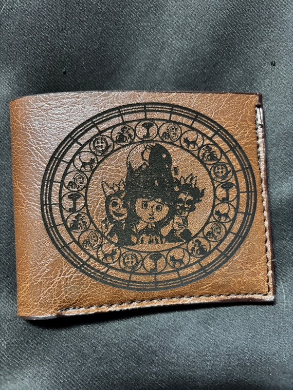 Coraline engraved leather wallet