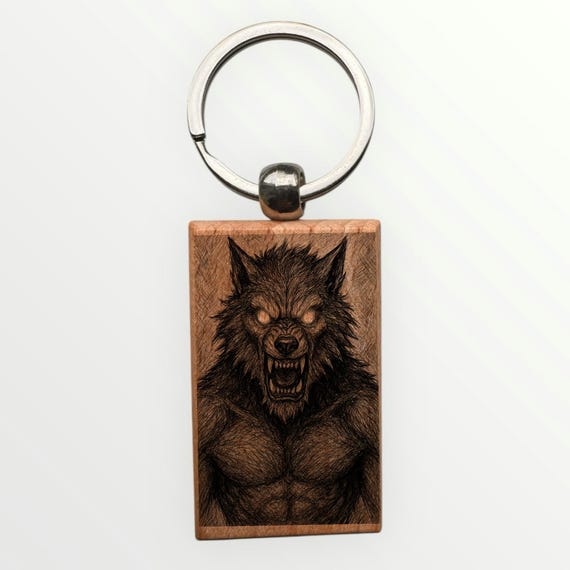 Grim Reaper Wooden laser engraved Keychain 2.16 inches