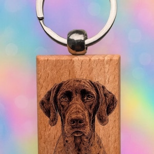 German Shorthair Pointer Dog laser engraved Keychain 2.16 inches