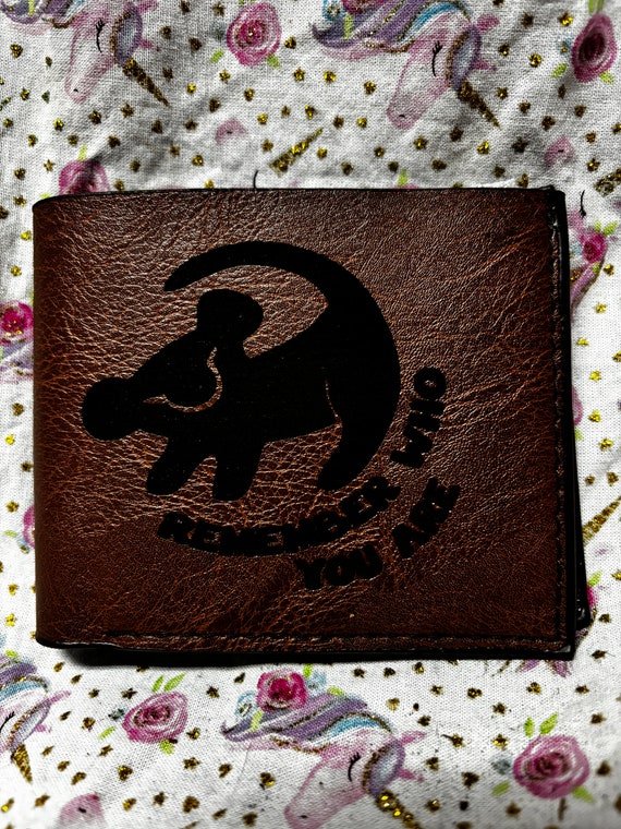 Engraved leather gamer lion king wallet