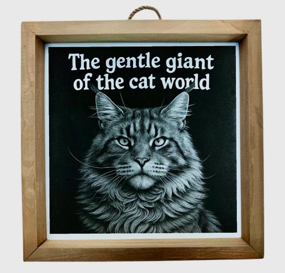 engraved cat wall decor Maine Coon  lovers