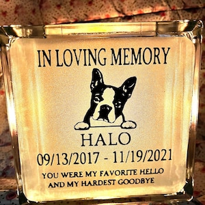Glass Light of Remembrance. In loving memory of your beloved pet