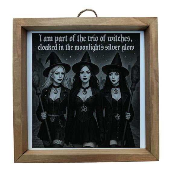 Trio Witches Wall Frame Decor Friendship gift