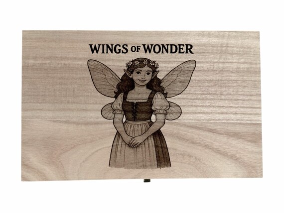 Cottage Core themed laser engraved 8.5 inch box