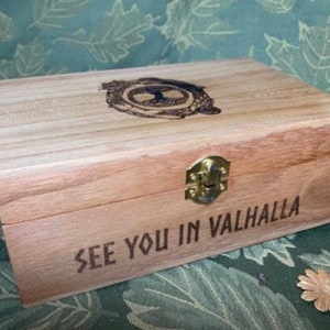 Engraved Viking/norse wooden gift box