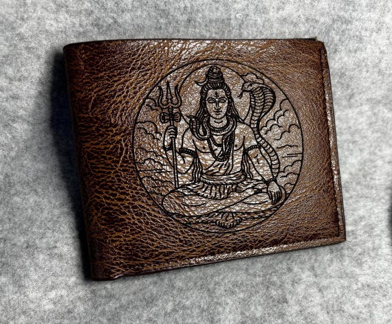 ヒンドゥー教の神シヴァが刻まれた革財布 - Etsy 日本