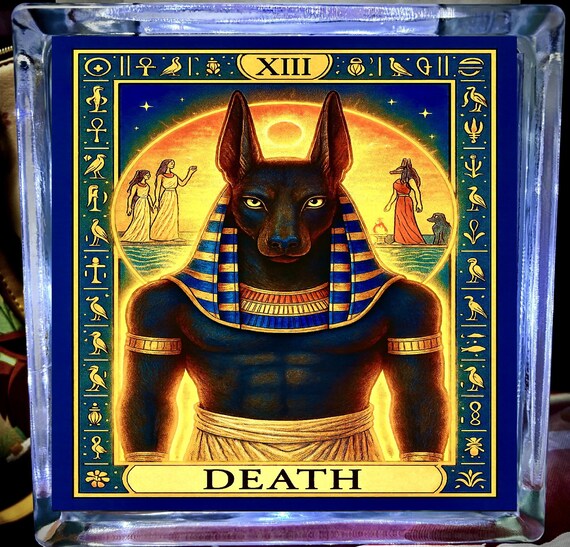 Anubis Egyptian god death Glass light