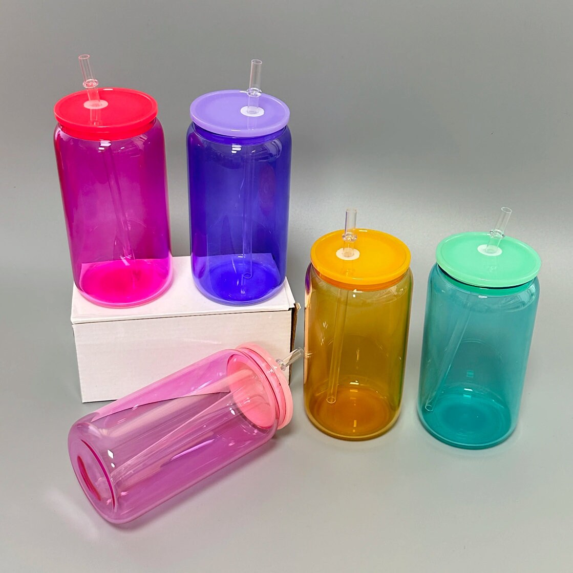 Sublimation Jelly Beer Can Glasses 16oz Set of 5 Etsy