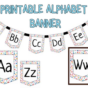 Printable Alphabet Banner | Polka Dot Theme