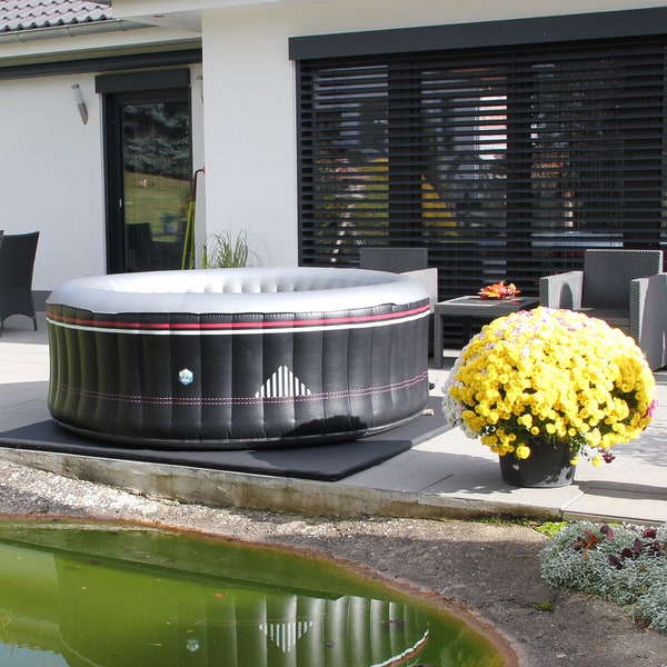 Base de bain à remous à économie d'énergie pour bains à remous gonflables en similicuir de haute qualité, isolation thermique comme fond de piscine noir de carbone