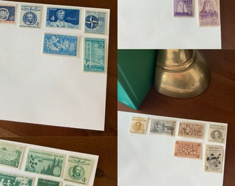 Set of 100 Vintage Unused Vintage Stamps for Wedding Invitations