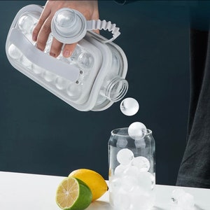 Ice Ball Maker Kettle Makes Ice Cubes Molds Whiskey Cocktail Home Bar Kitchen Ice Maker Mould 2 In 1 Multi-function, water bottle ice mould.