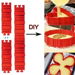 4 teile/satz Magie Kuchen Form Multi Stil DIY Puzzle Silikonform Brot Kuchen Pan Kuchenform Silikonform Backen Werkzeug Bild 5