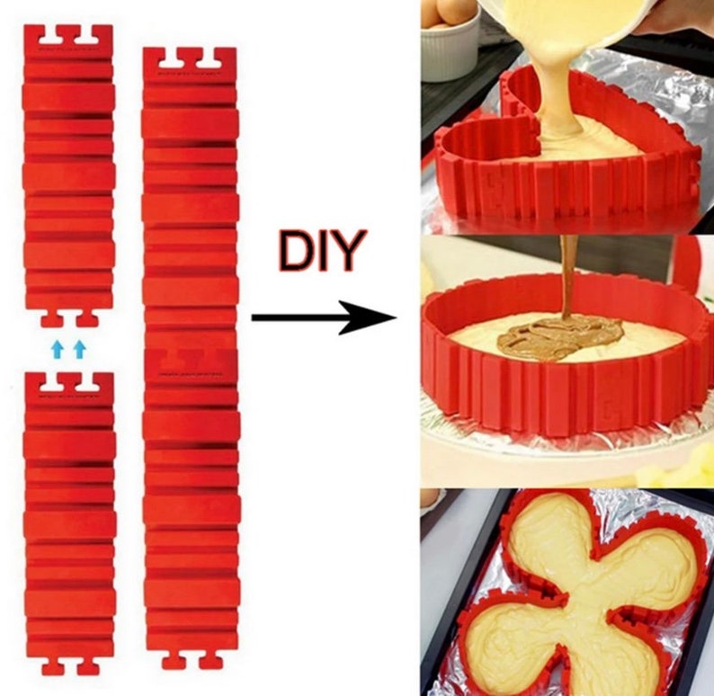 4 teile/satz Magie Kuchen Form Multi Stil DIY Puzzle Silikonform Brot Kuchen Pan Kuchenform Silikonform Backen Werkzeug Bild 5