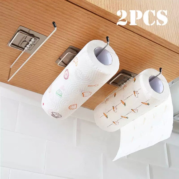 2 stücke Hängen Wc Papier Halter Rollen Papier Halter Bad Handtuch Rack Stehen Küche Stehen Papier Rack-Home lagerung Racks