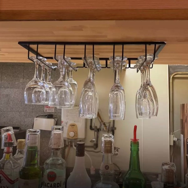 Wein Gläser Halter Bartender Stemware Hängen Rack Unter Schrank Stemware Organizer Glas Becher Eisen Rack Bar Werkzeug