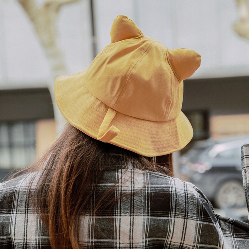 Cat Ears With Tail Bucket Hat Cute Bucket Hat Y2K Clothing Etsy