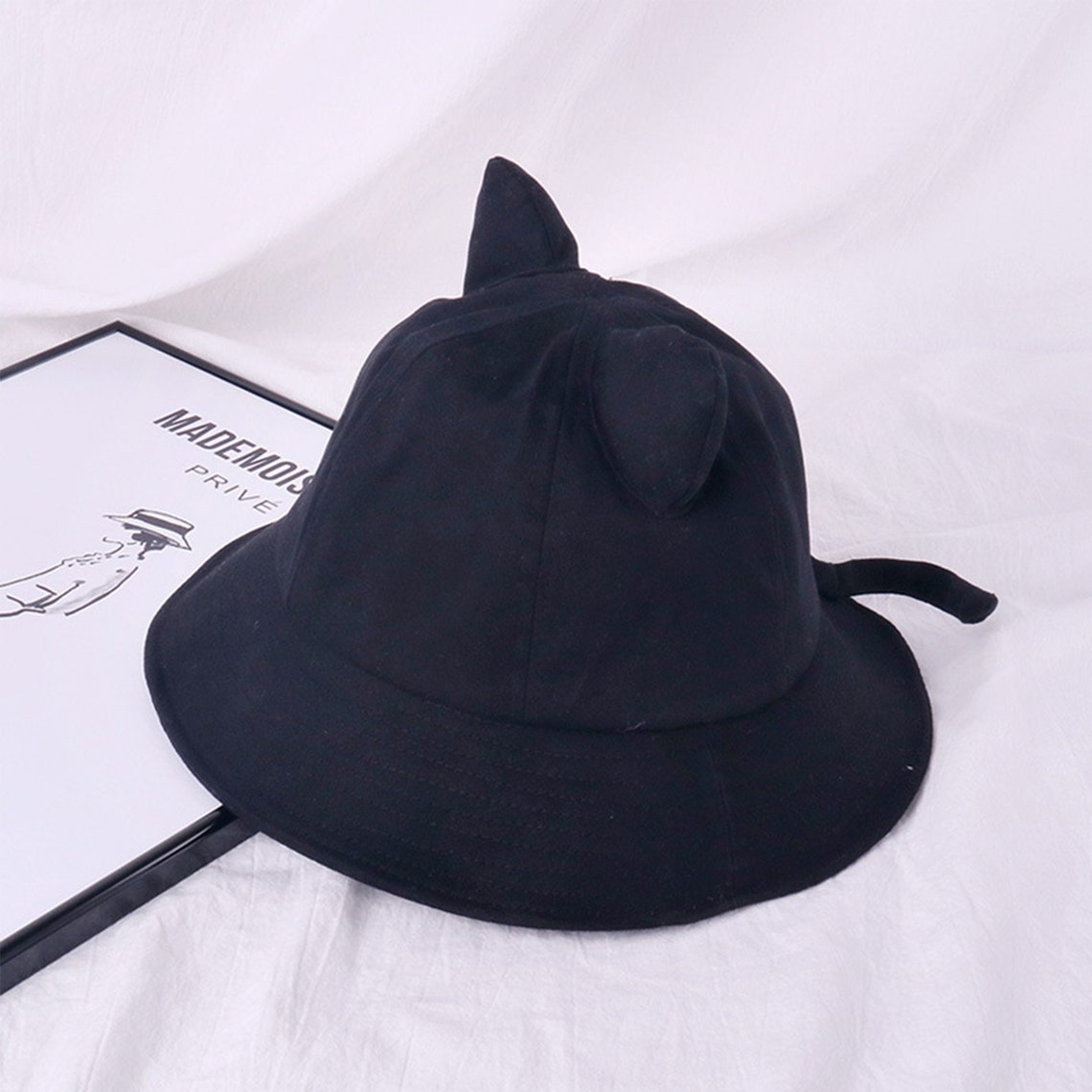 Cat Ears With Tail Bucket Hat Cute Bucket Hat Y2K Clothing Etsy