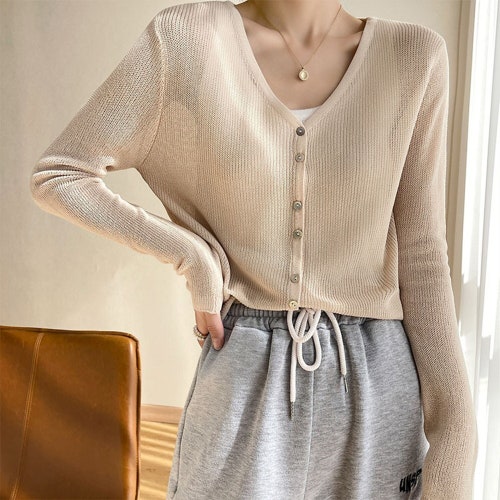 White Linen Knit Cardigan Summer Thin Cardigan Sweater - Etsy