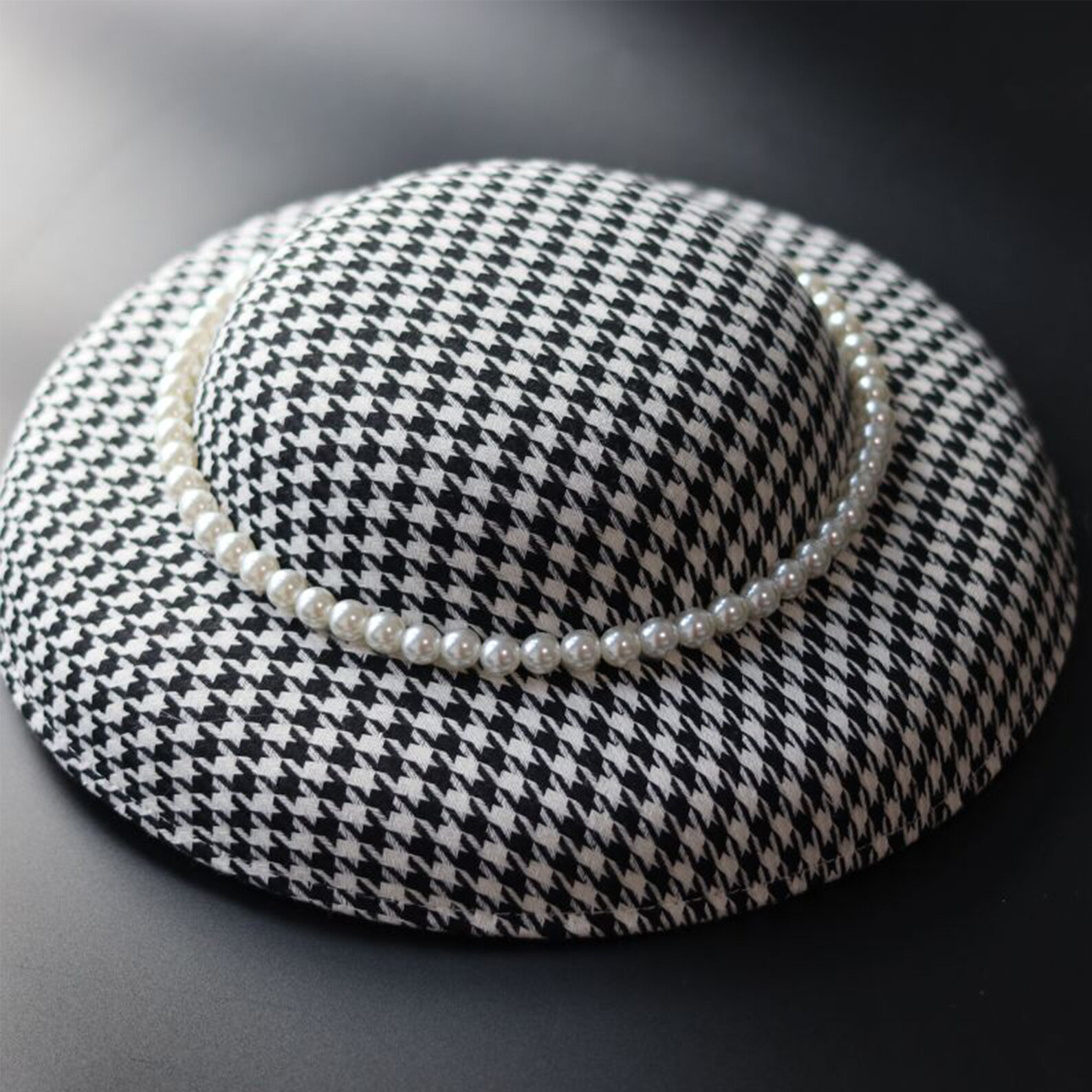 Women Houndstooth Church Kentucky Derby Hat Wedding Hat Wide Etsy