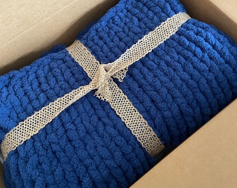 Chunky Knit Blanket  | Chenille Throw