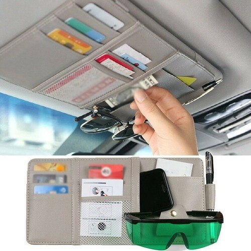 Auto Car Sun Visor CD Organizer Package Case Cards Pocket Pen Glasses Holder Bag Car Interior Storage 