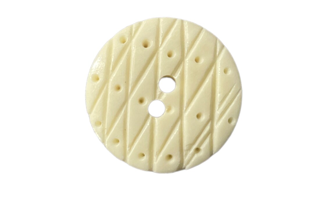 Cream Button With Line Pattern and Two Hole 13/16 21mm - Etsy