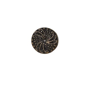 Black and Gold Dot Button 3/4"