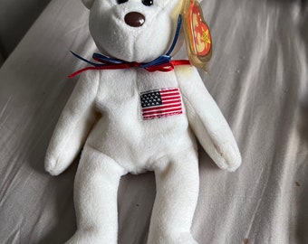 Ty Beanie Buddy Libearty Liberty Bear 3rd Generation USA Flag Patch 2000 for sale online 