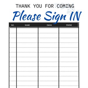 Open House Sign-In Sheet | Real Estate Marketing | Instant Download | PDF | Sign In Sheet | Real Estate Agent | Blue Edition