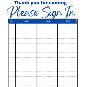 Open House Sign-In Sheet | Real Estate Marketing | Instant Download | PDF | Sign In Sheet | Real Estate Agent | Blue-White Edition