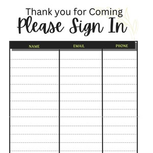 Open House Sign-In Sheet | Real Estate Marketing | Instant Download | PDF | Sign In Sheet | Real Estate Agent | 2nd